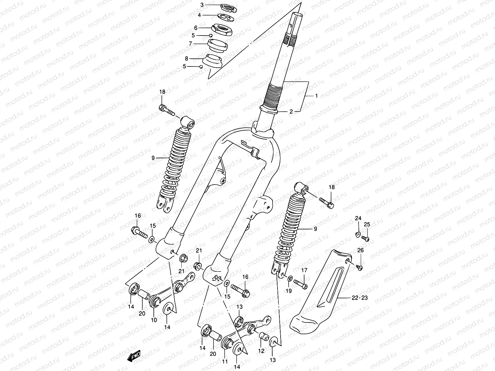 38 - FRONT FORK (MODEL M/P/T)