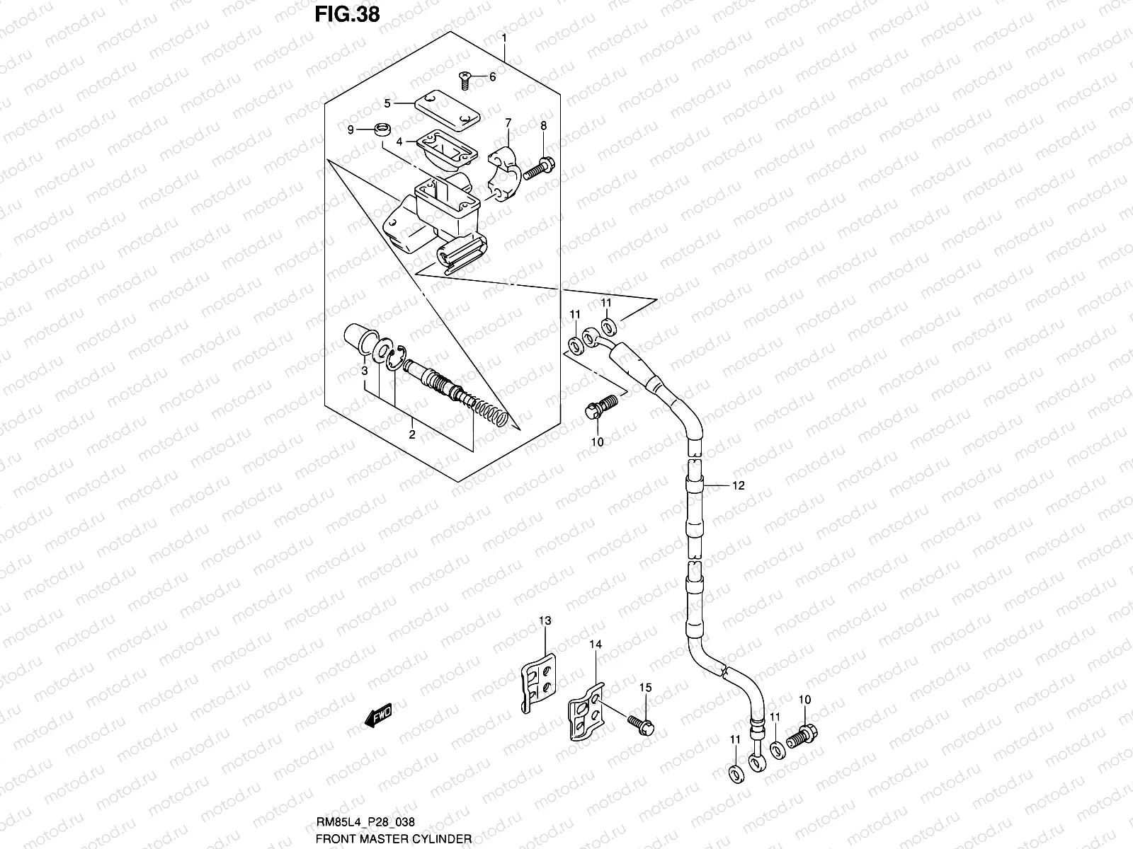 38 - FRONT MASTER CYLINDER (RM85L4 P28)