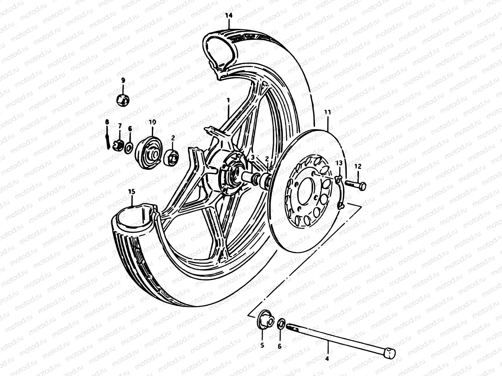 38 - FRONT WHEEL (ZR50KEX)