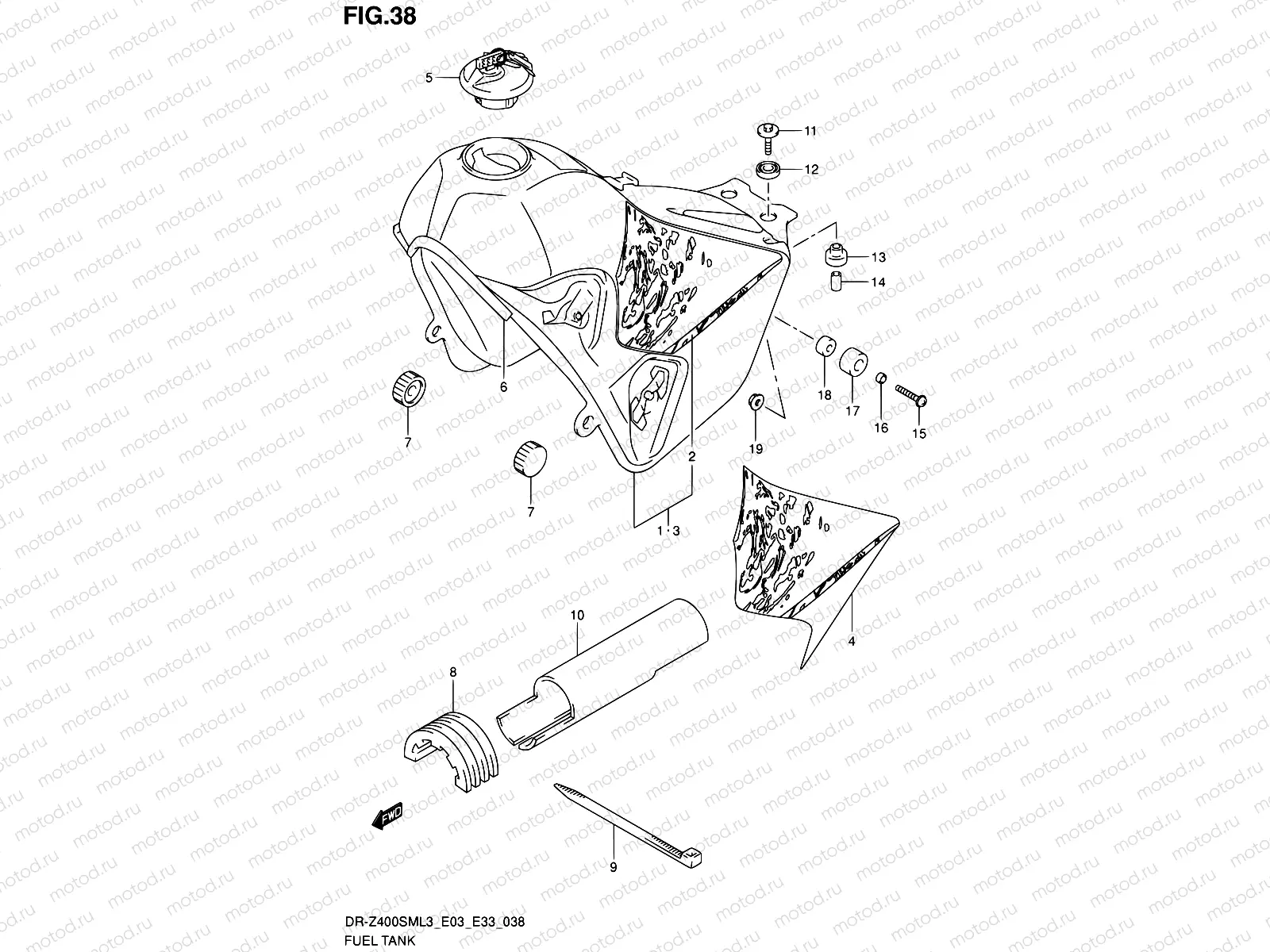 38 - FUEL TANK (DR-Z400SML3 E03)