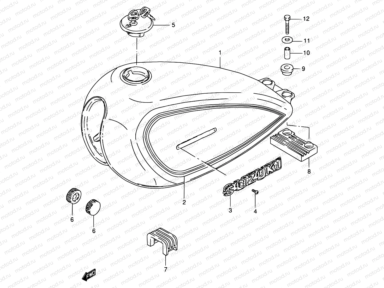 38 - FUEL TANK (MODEL D/K/M/N/R)