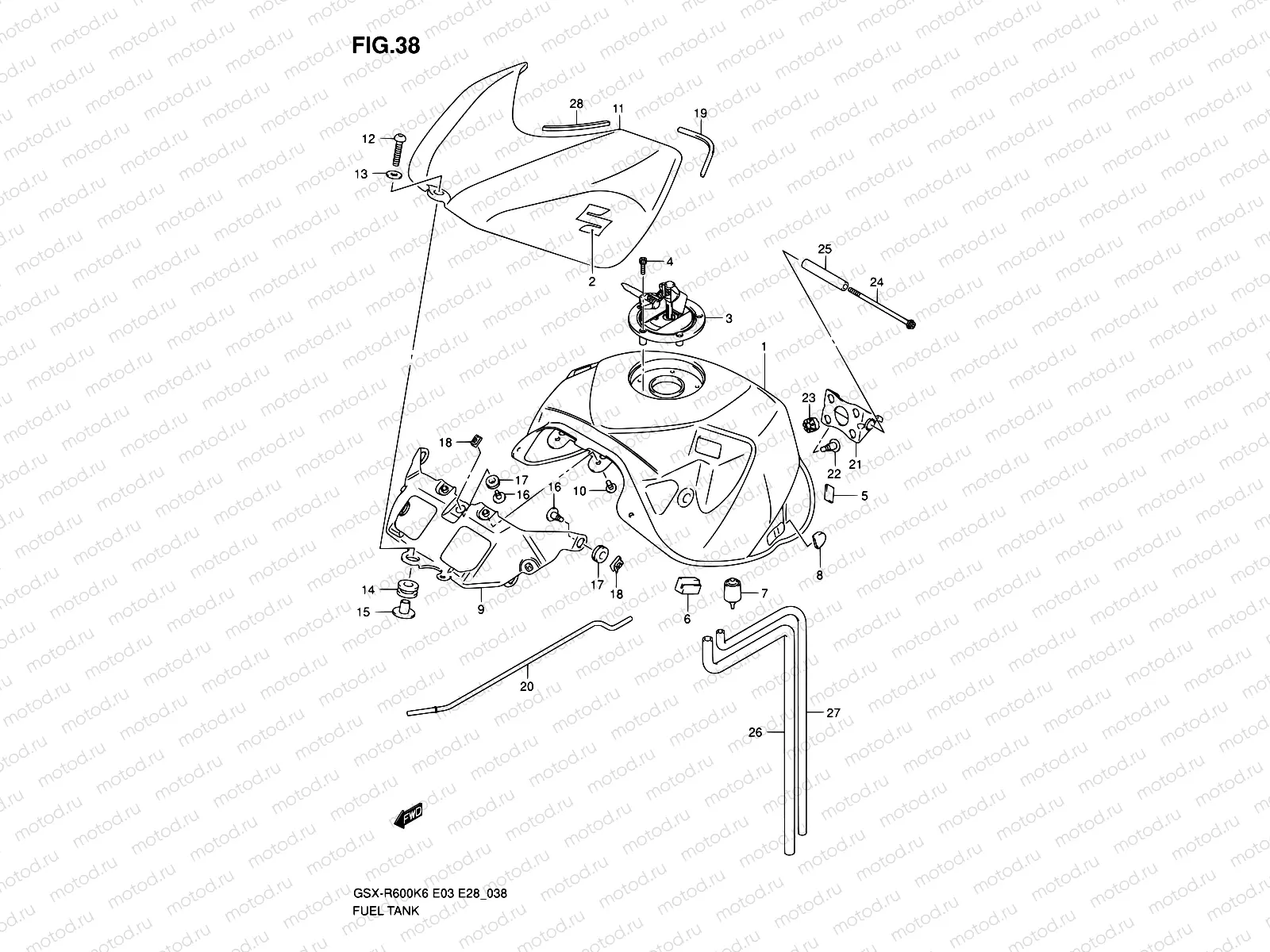 38 - FUEL TANK (MODEL K6)
