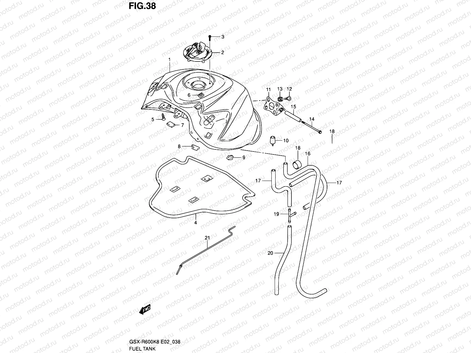 38 - FUEL TANK (MODEL K8)