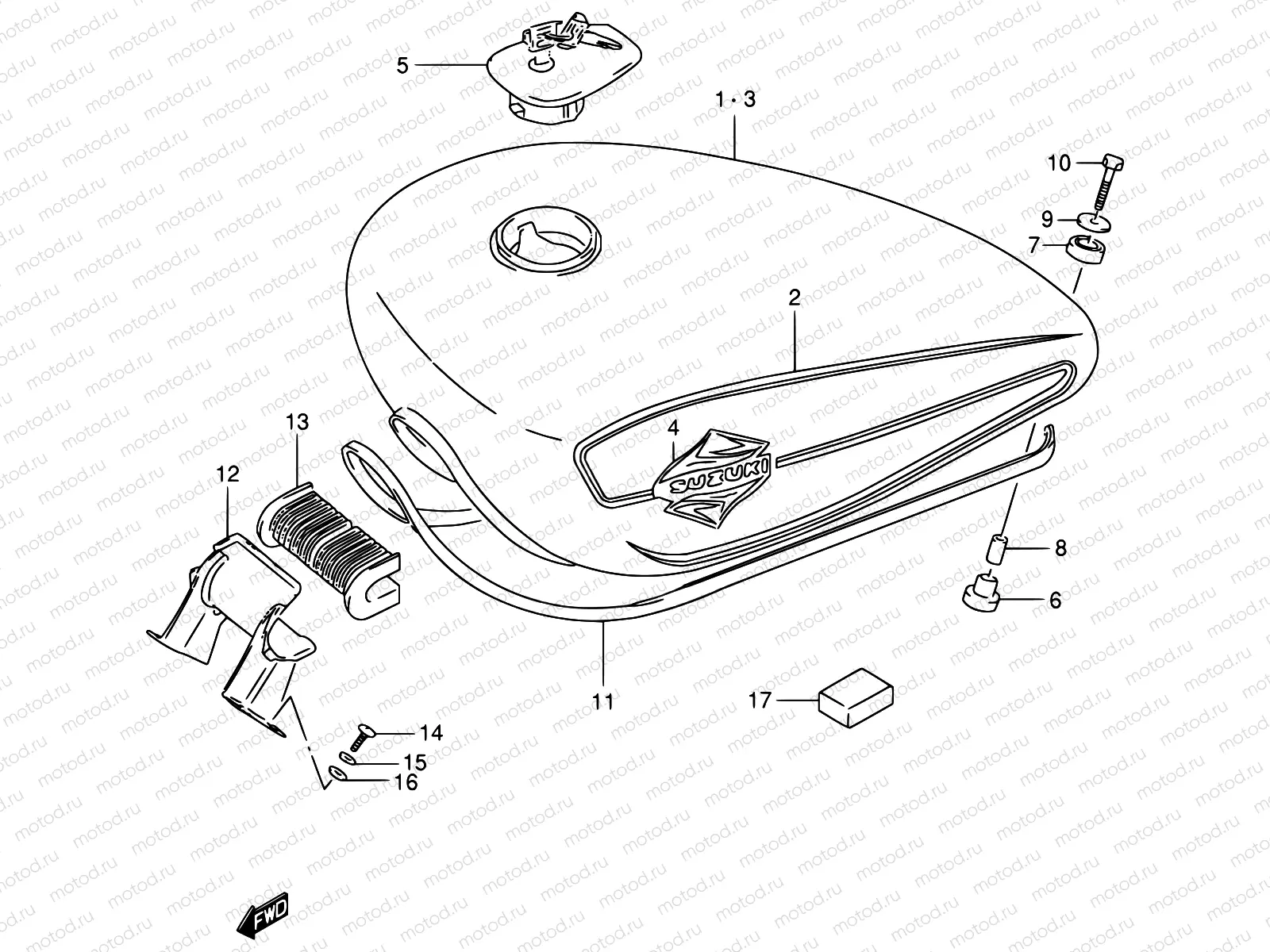 38 - FUEL TANK (MODEL N/P/R)