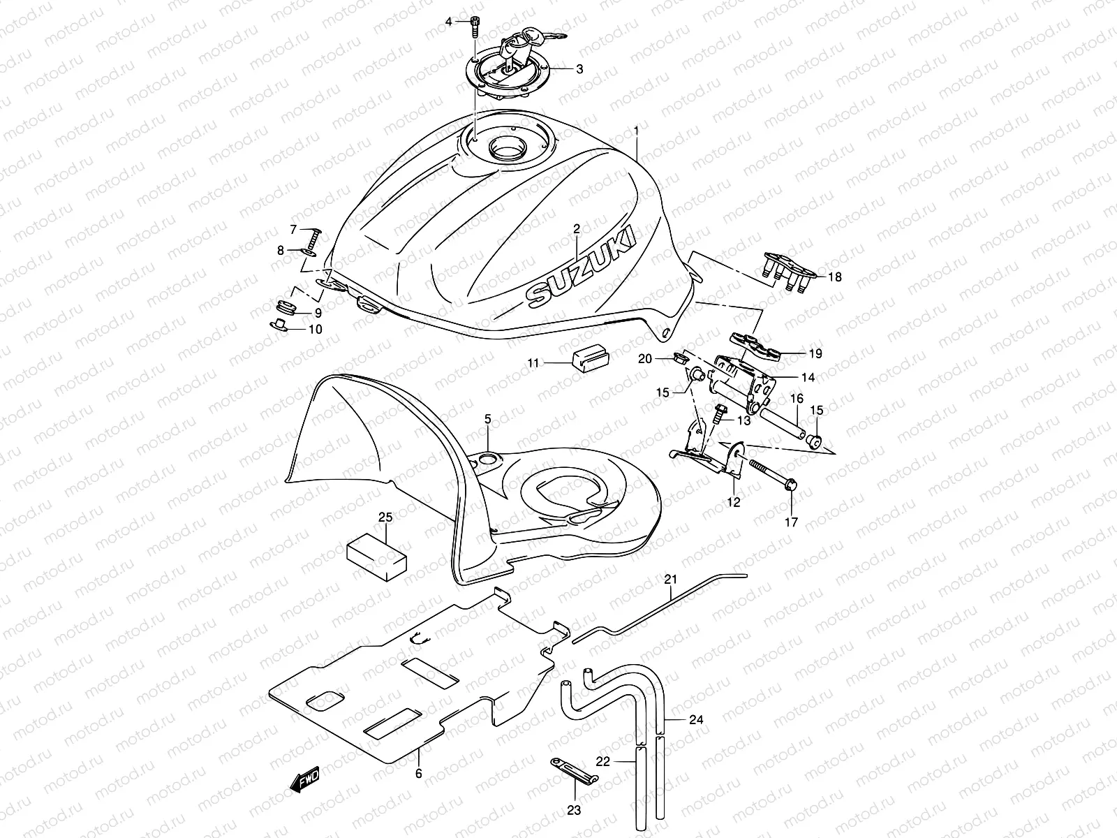 38 - FUEL TANK (SV1000SK3/S1K3/S2K3)