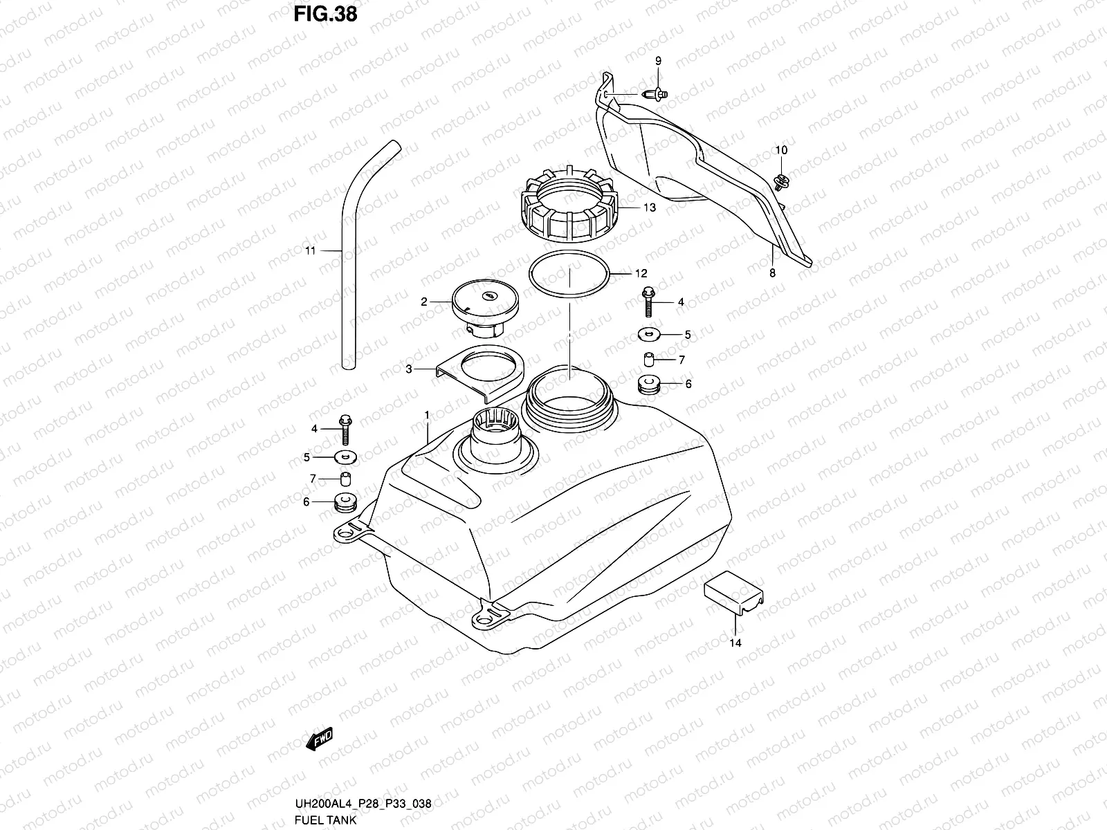 38 - FUEL TANK (UH200AL4 P28)