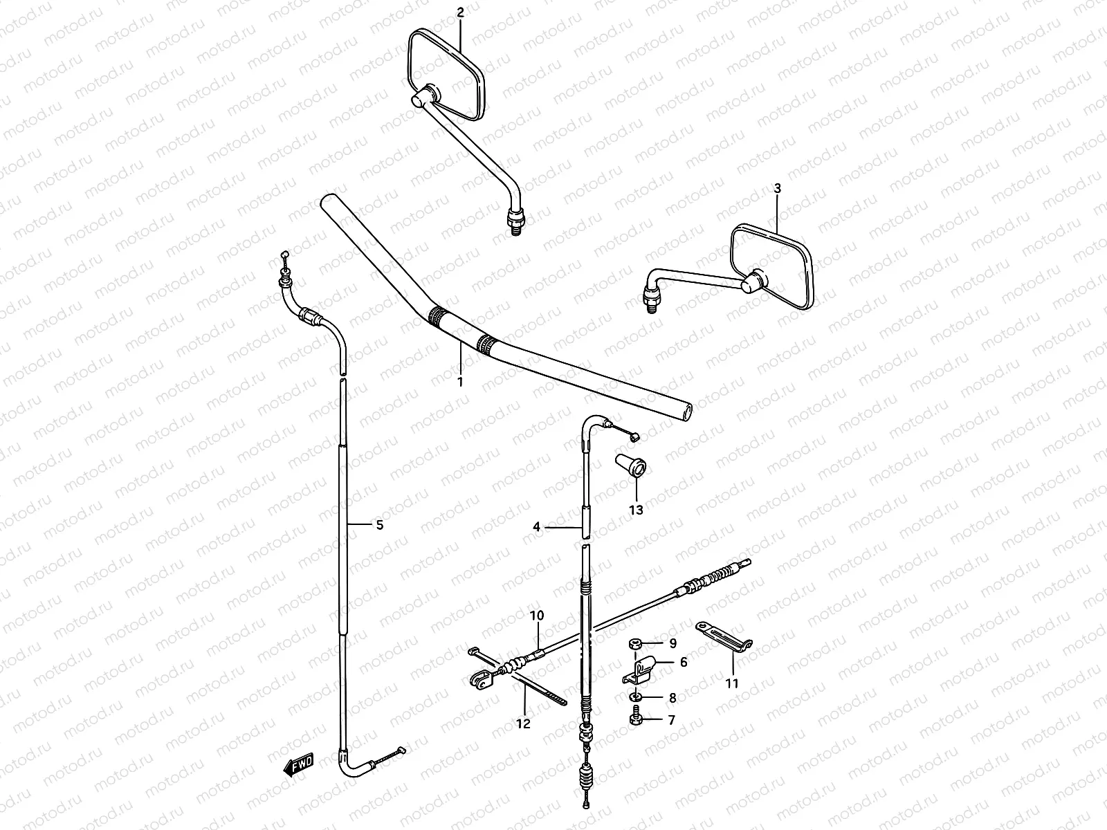 38 - HANDLEBAR - CONTROL CABLE (LS650FG/FJ/FK/FL)