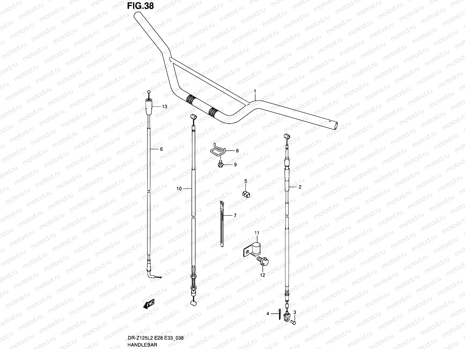38 - HANDLEBAR (DR-Z125L2 E33)