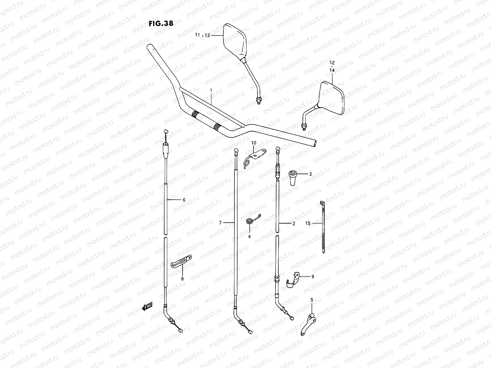 38 - HANDLEBAR (DR350SL/SM,DR350SN/SP/SR E24)