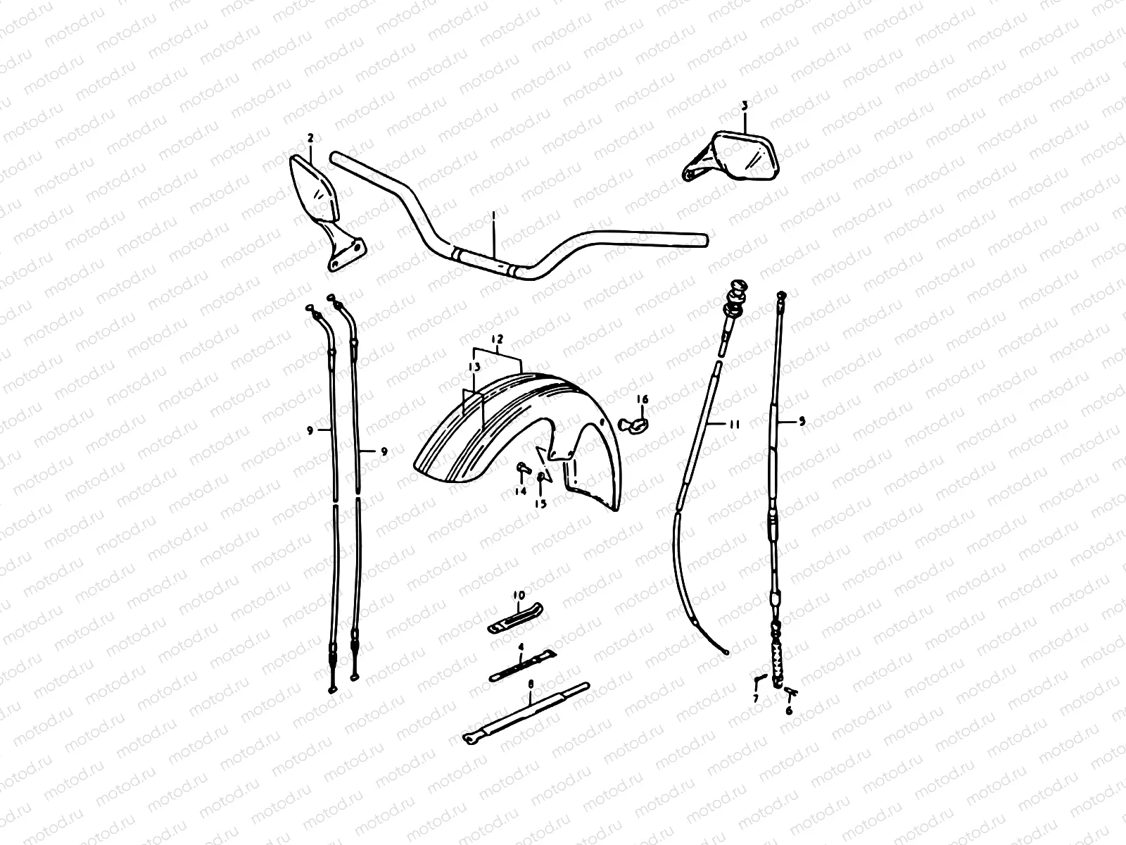 38 - HANDLEBAR - FRONT FENER