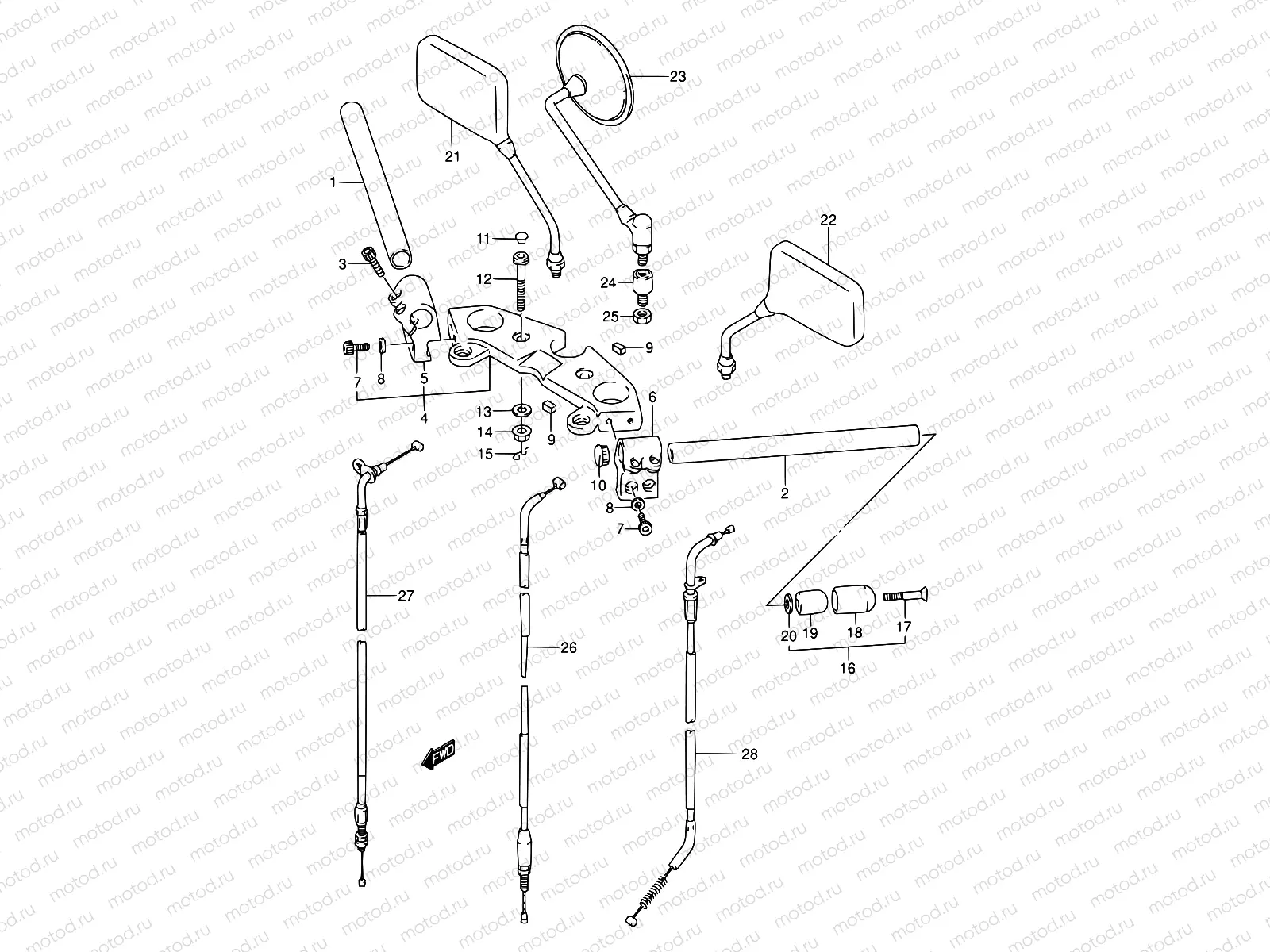 38 - HANDLEBAR (MODEL K)