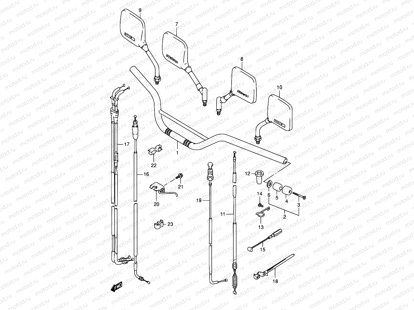 38 - HANDLEBAR (MODEL M/N/P/R)