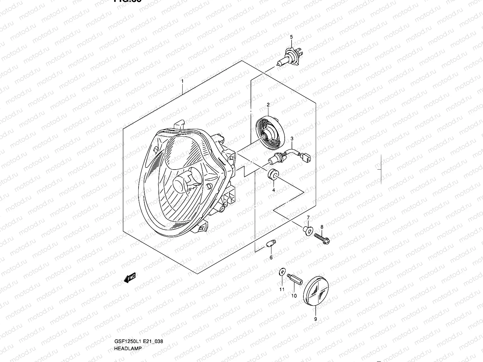 38 - HEADLAMP (GSF1250L1 E24)