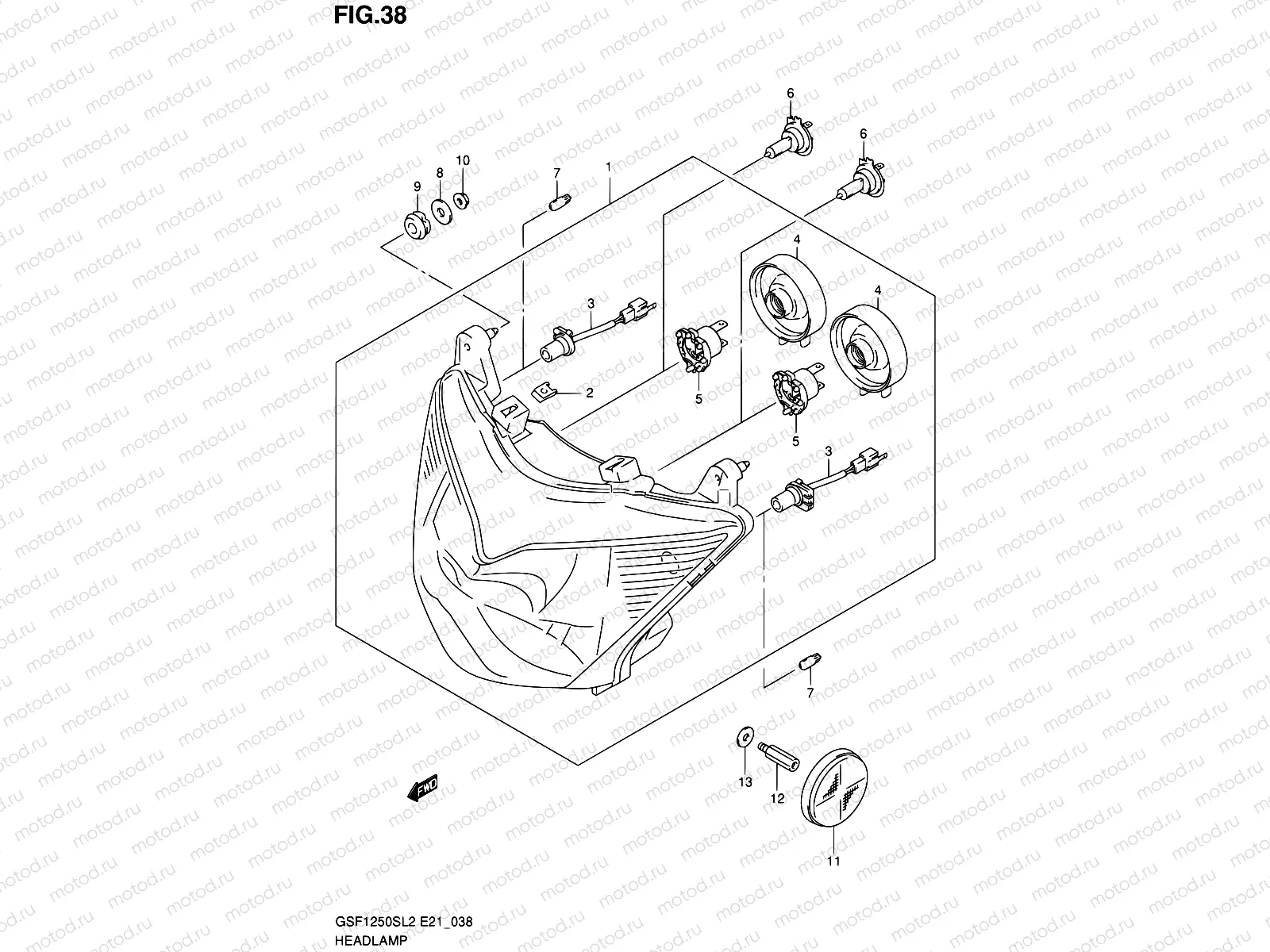 38 - HEADLAMP (GSF1250SL2 E24)