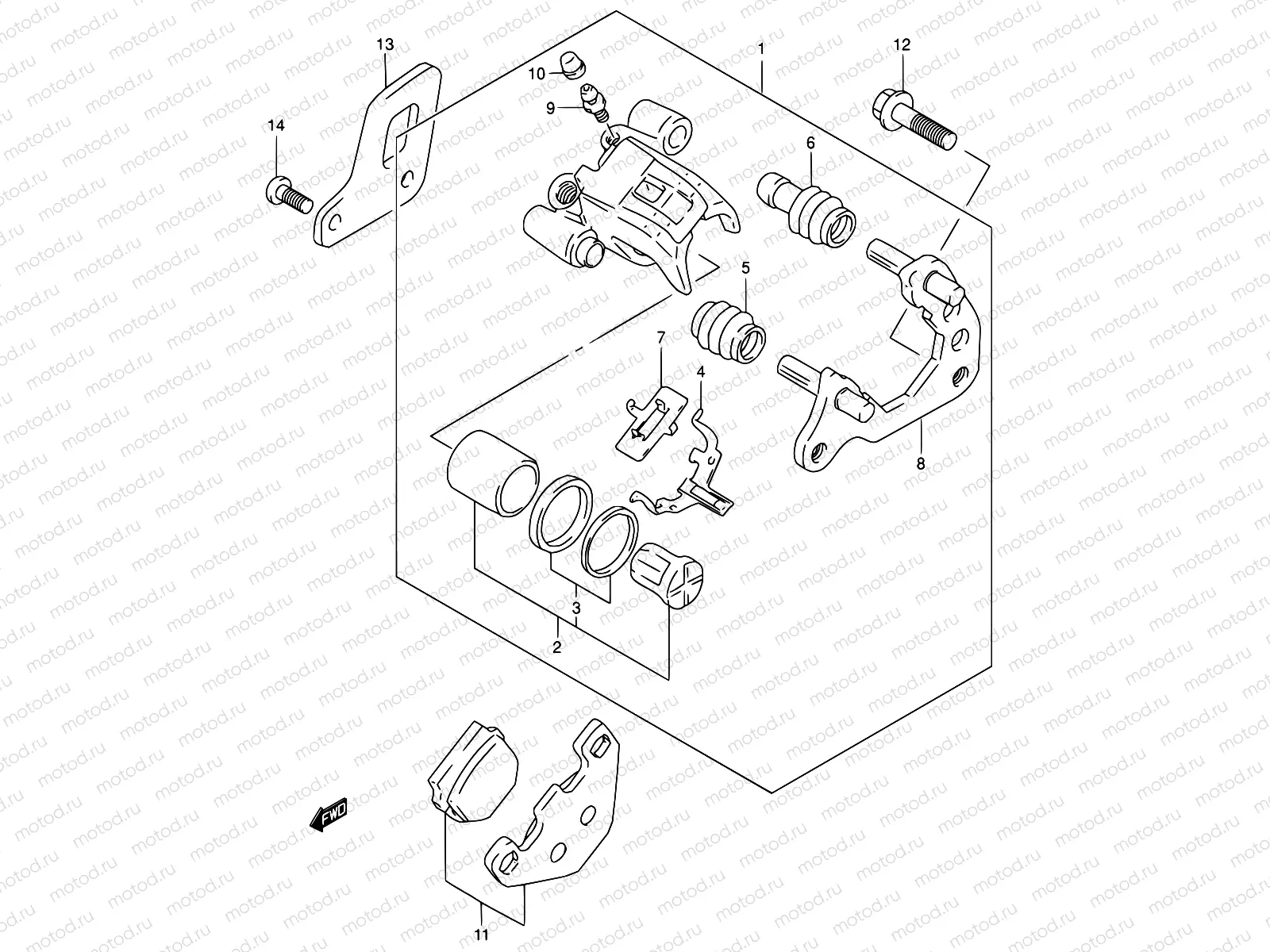 38 - REAR CALIPER (MODEL K2/K3/K4)