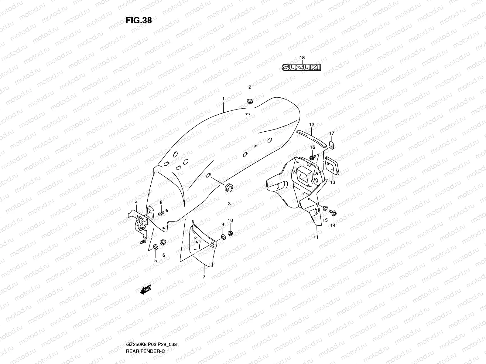 38 - REAR FENDER