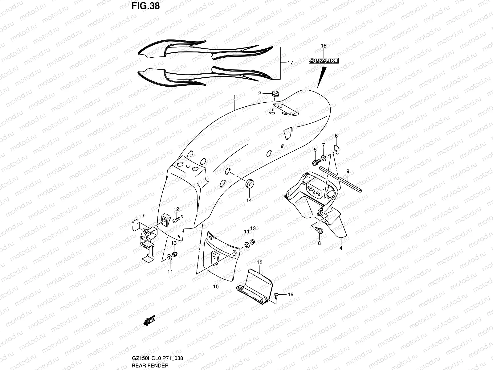38 - REAR FENDER
