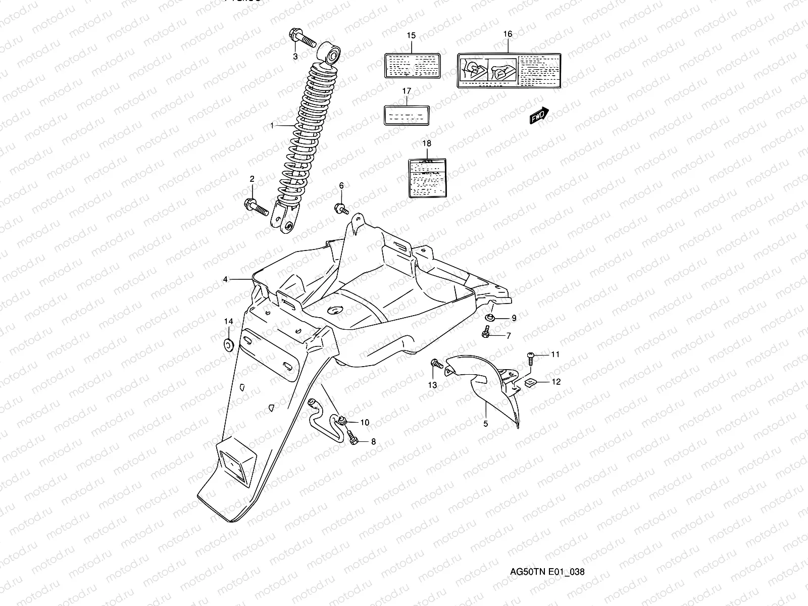 38 - REAR FENDER / LABEL