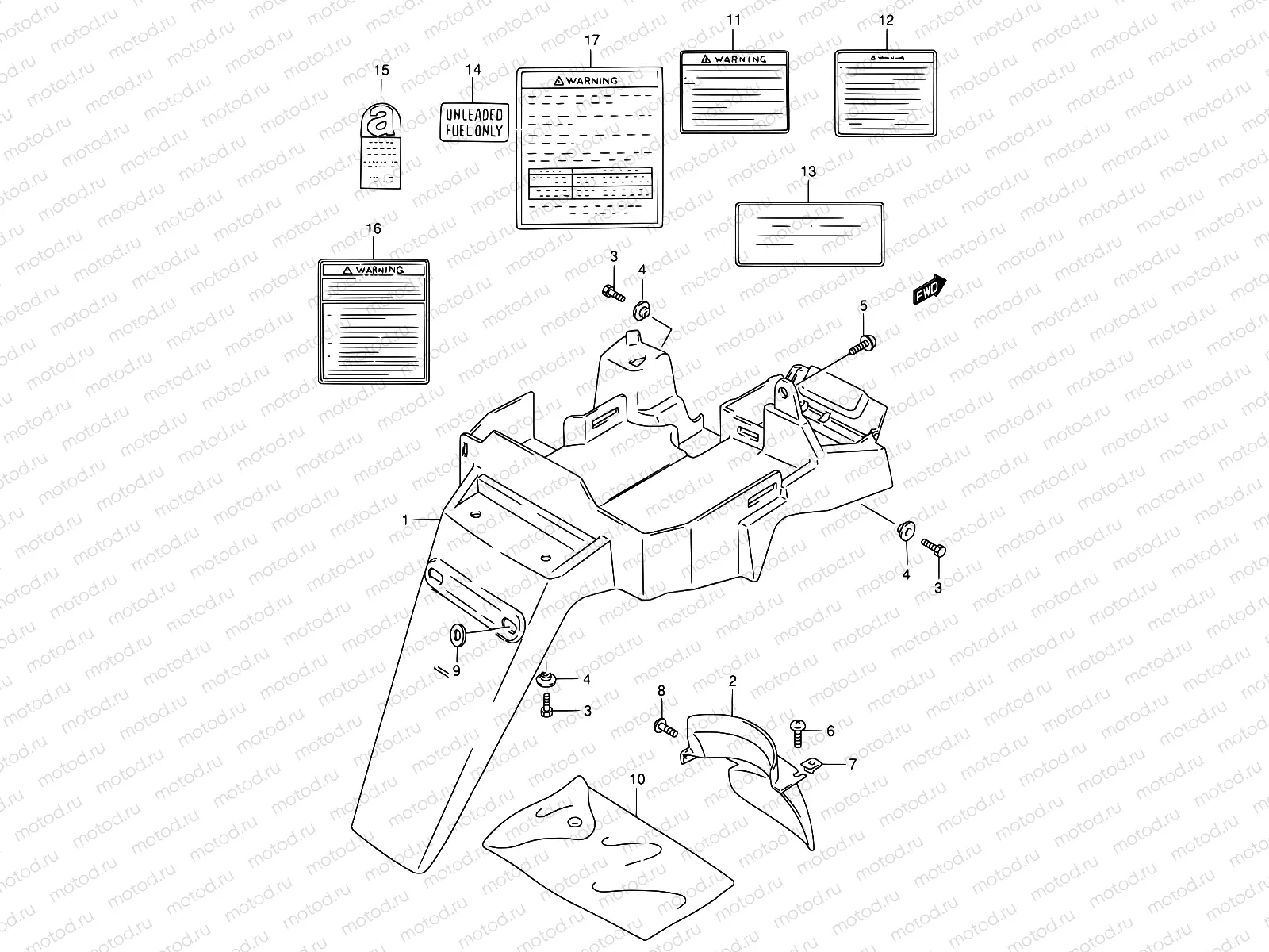 38 - REAR FENDER - LABEL