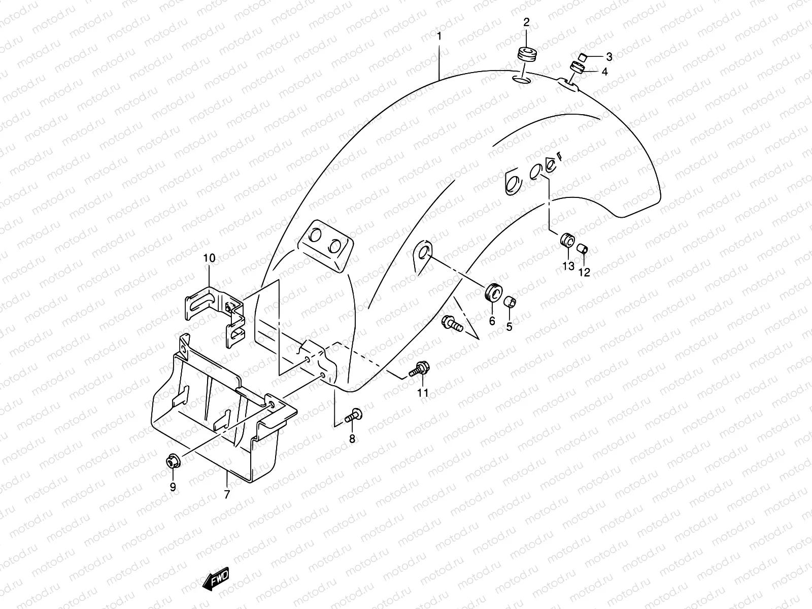 38 - REAR FENDER (MODEL Y/K1/K2/K3)