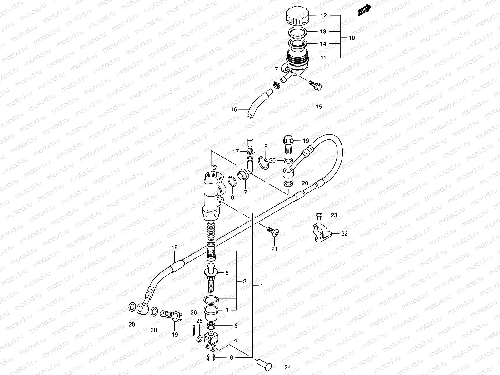 38 - REAR MASTER CYLINDER (MODEL K1/K2)