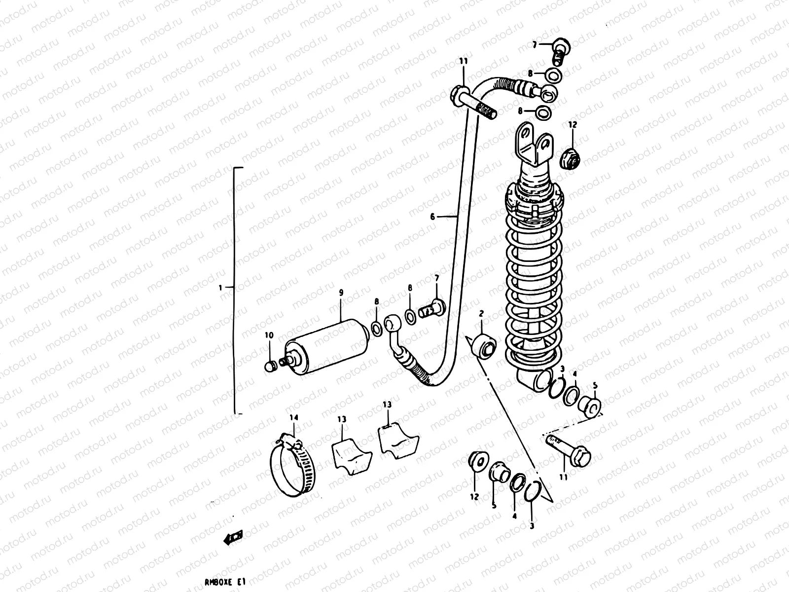 38 - REAR SHOCK ABSORBER (MODEL E)
