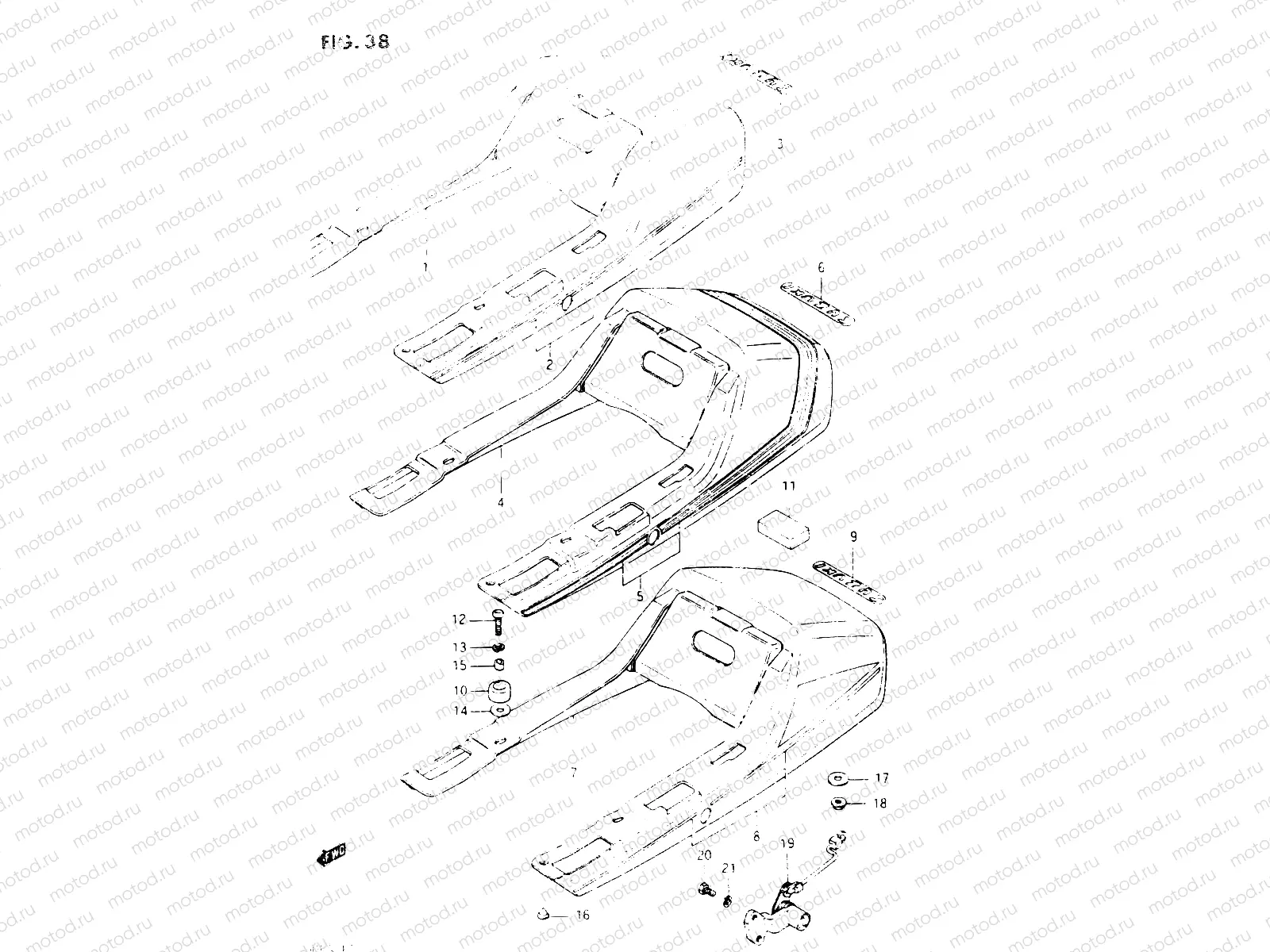 38 - SEAT TAIL COVER (GSX400SE/SF/SG,GSX400EF E17)
