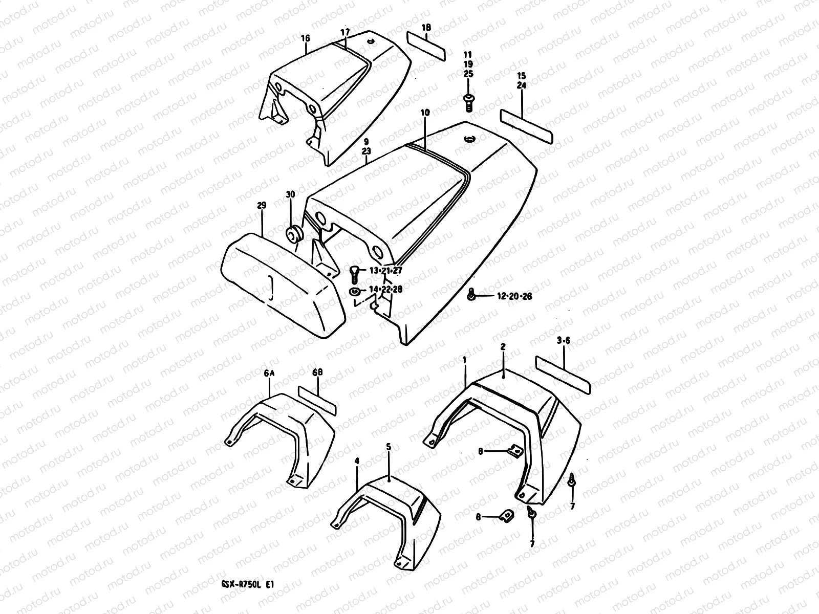 38 - SEAT TAIL COVER (MODEL J)