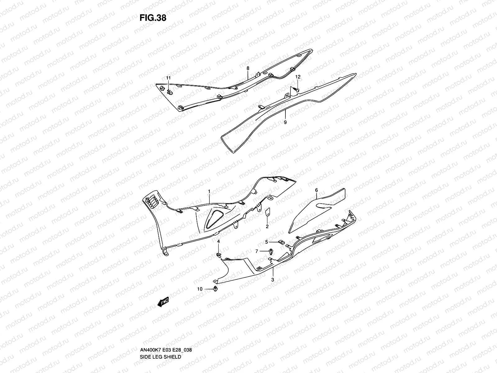 38 - SIDE LEG SHIELD (MODEL K7/K8)