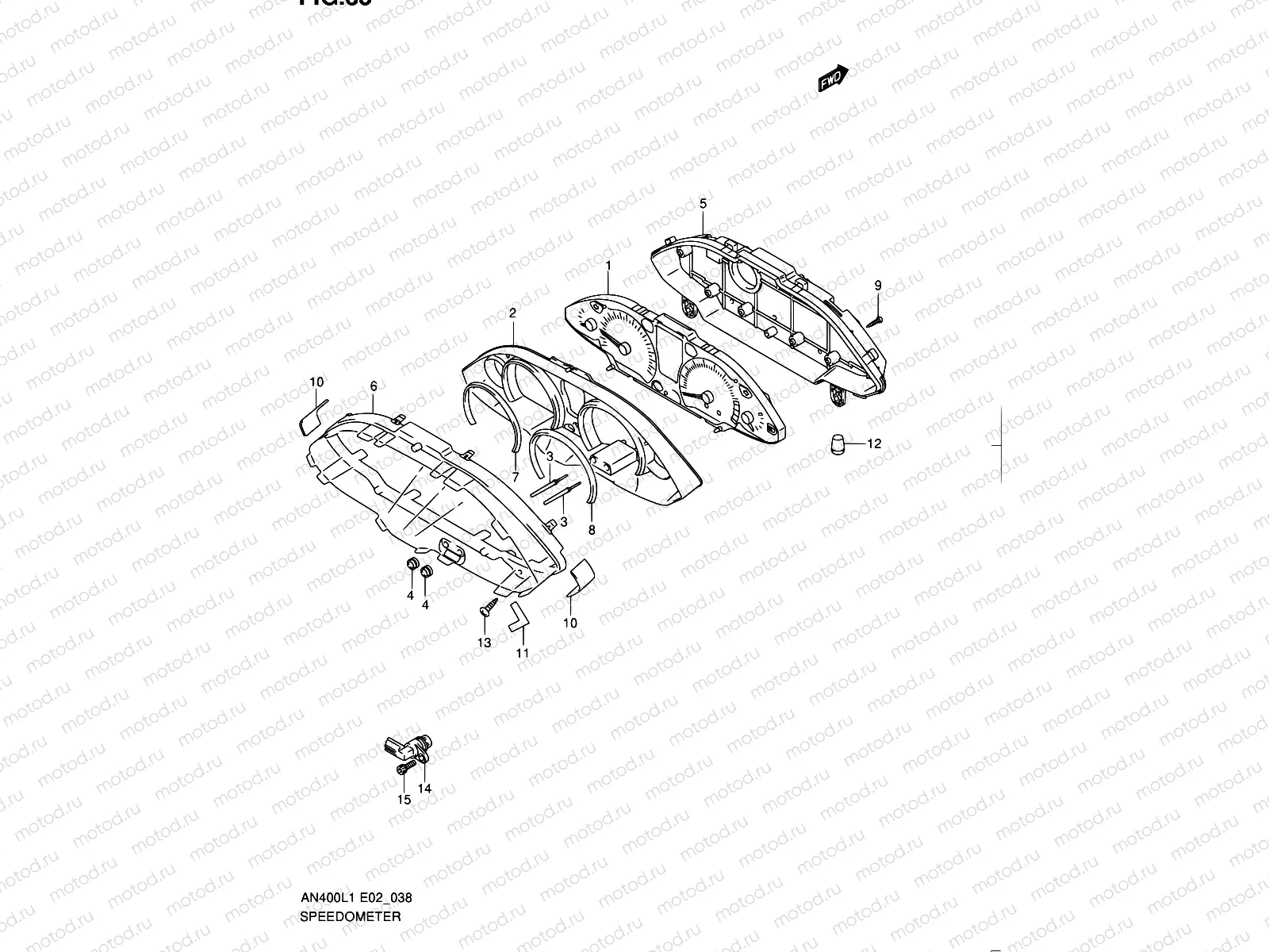 38 - SPEEDOMETER (AN400L1 E19)