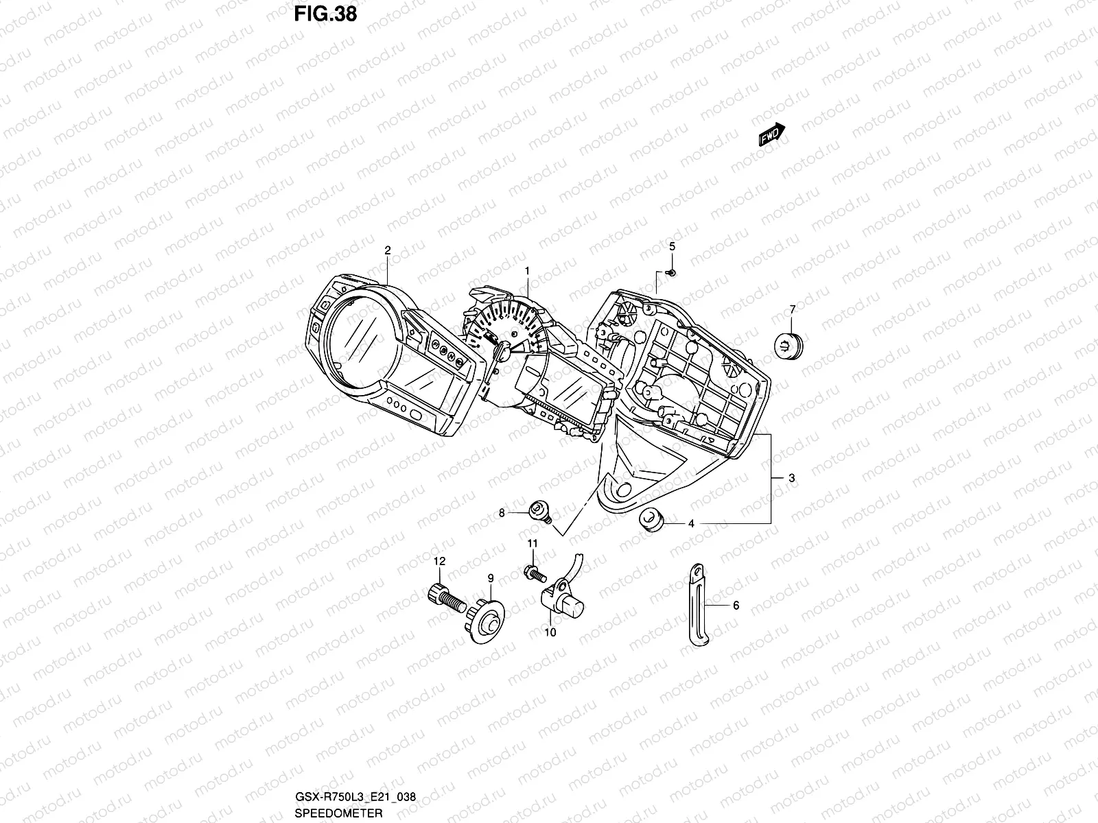 38 - SPEEDOMETER (GSX-R750L3 E21)