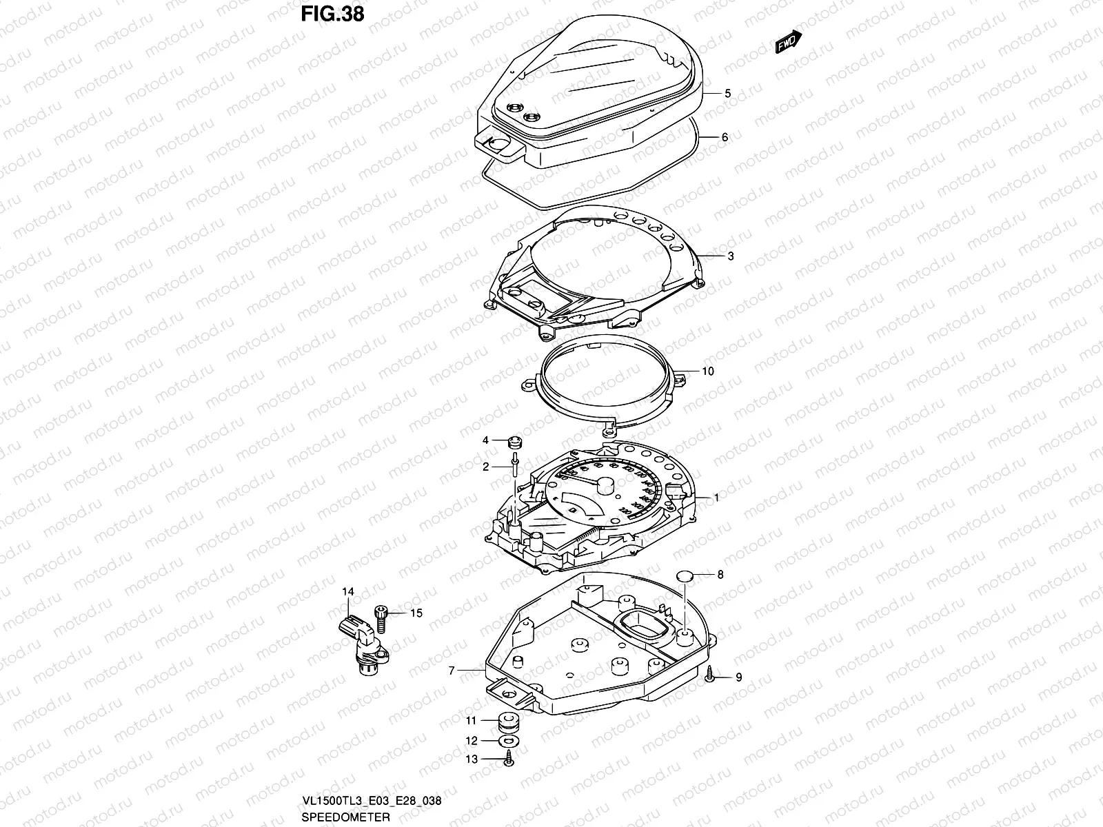 38 - SPEEDOMETER (VL1500TL3 E28)