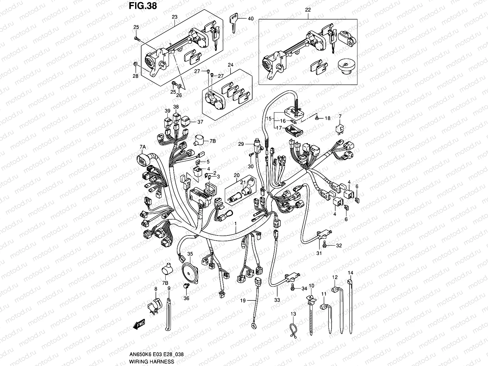 38 - WIRING HARNESS (AN650K6/K7/K8/K9)