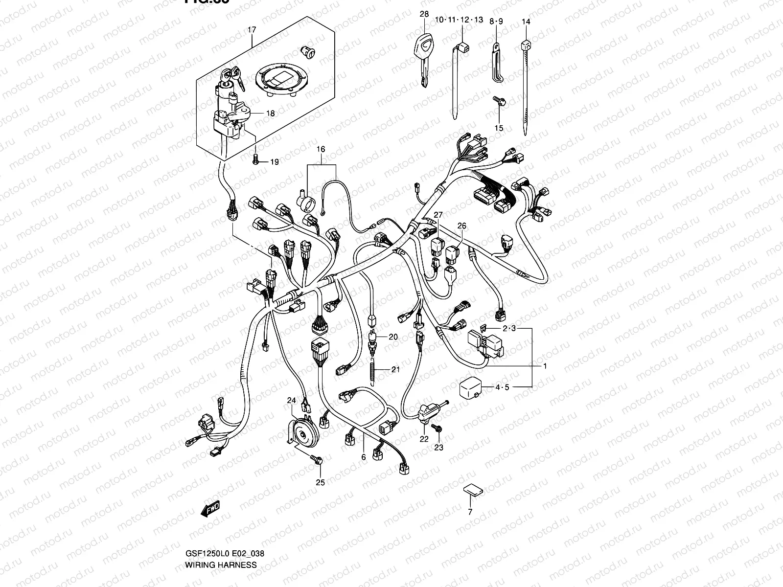38 - WIRING HARNESS (GSF1250L0)