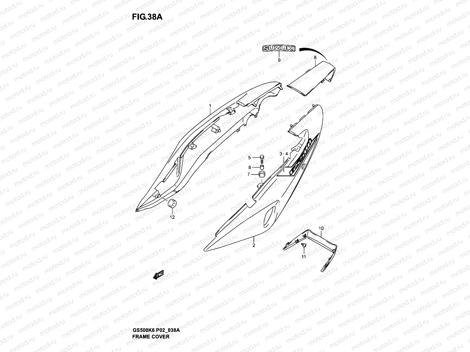 38A - FRAME COVER (GS500K4/UK4)