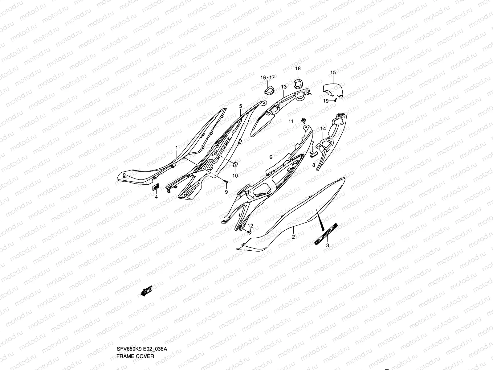 38A - FRAME COVER (MODEL L0)