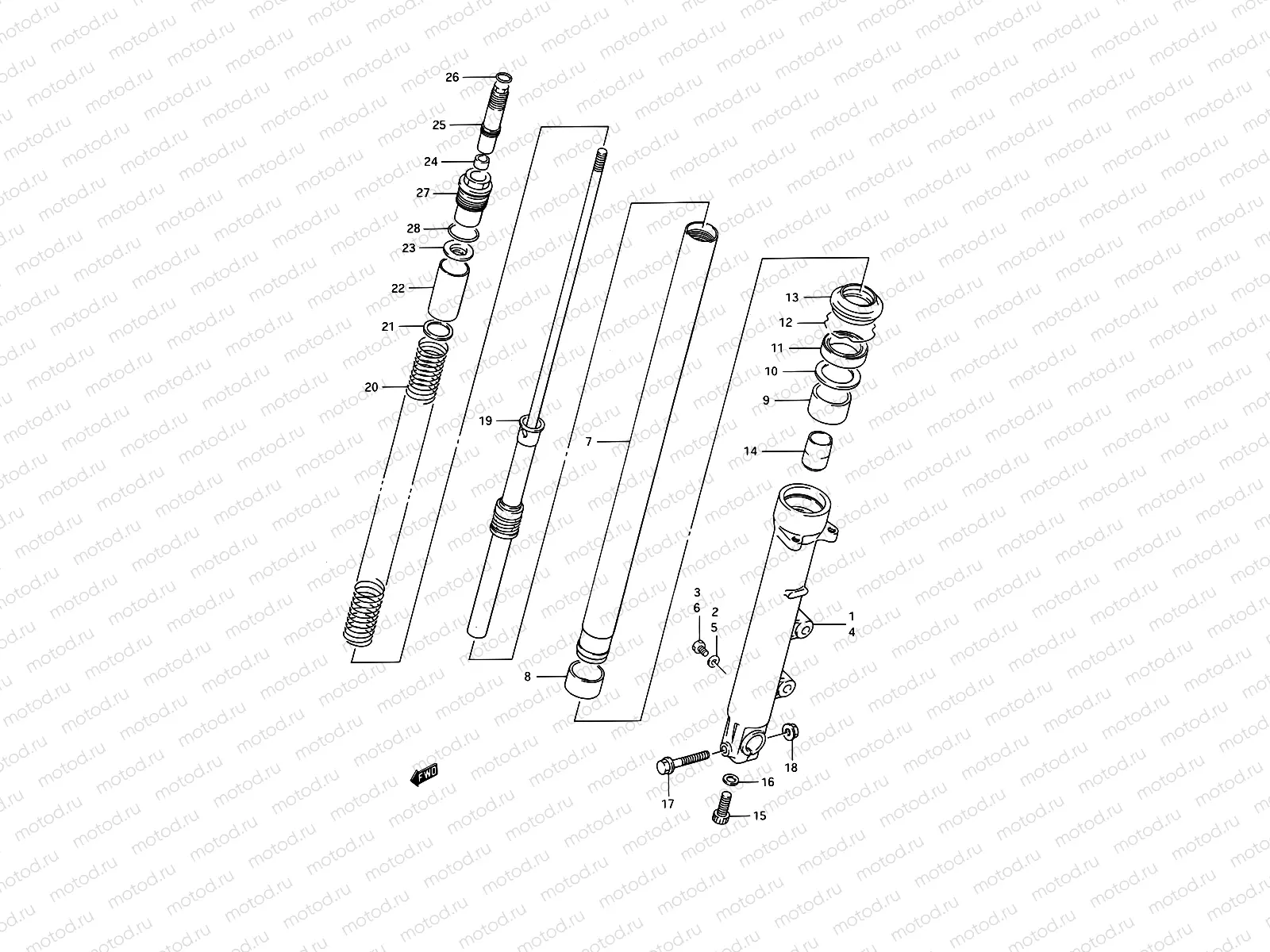 38A - FRONT DAMPER (MODEL K/L/M/N/P)
