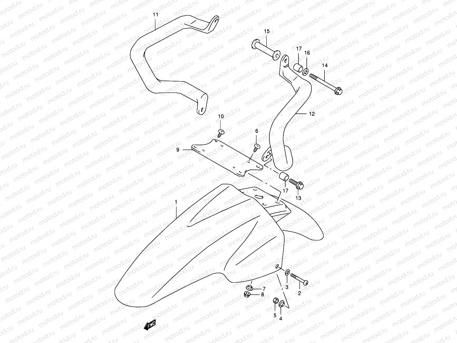 38A - FRONT FENDER (MODEL W)