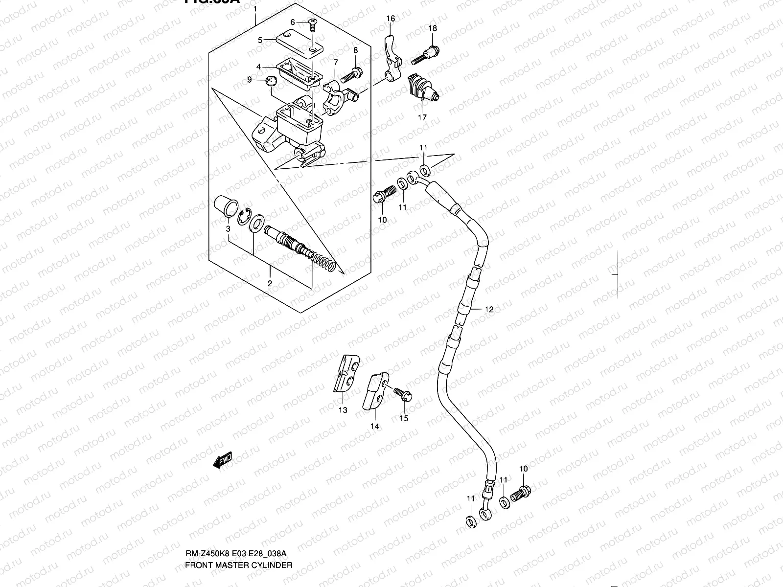 38A - FRONT MASTER CYLINDER (RM-Z450L1)