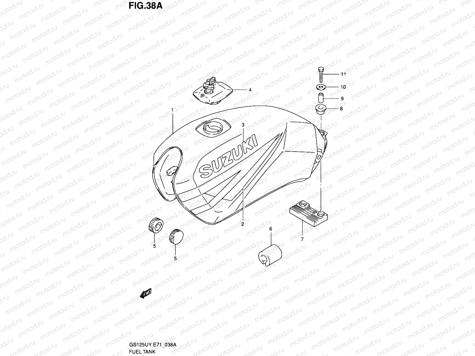 38A - FUEL TANK (MODEL Y/K1)