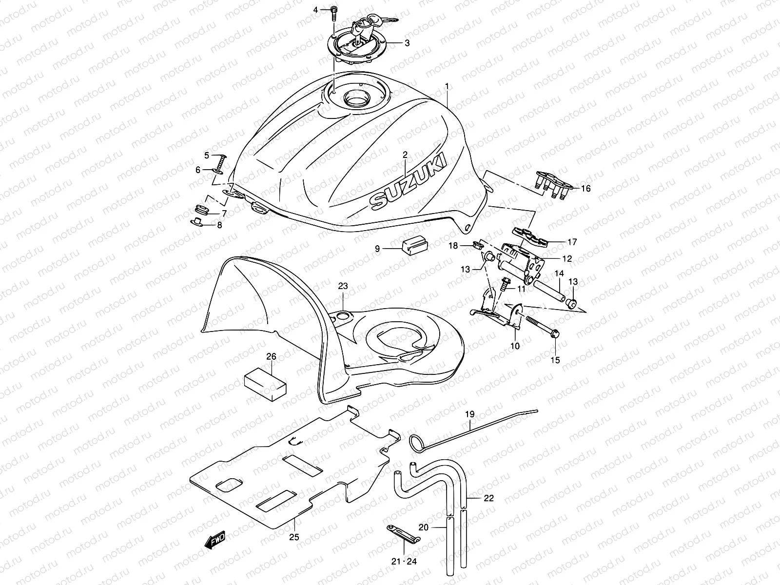 38A - FUEL TANK (SV1000K3/U1K3/U2K3)