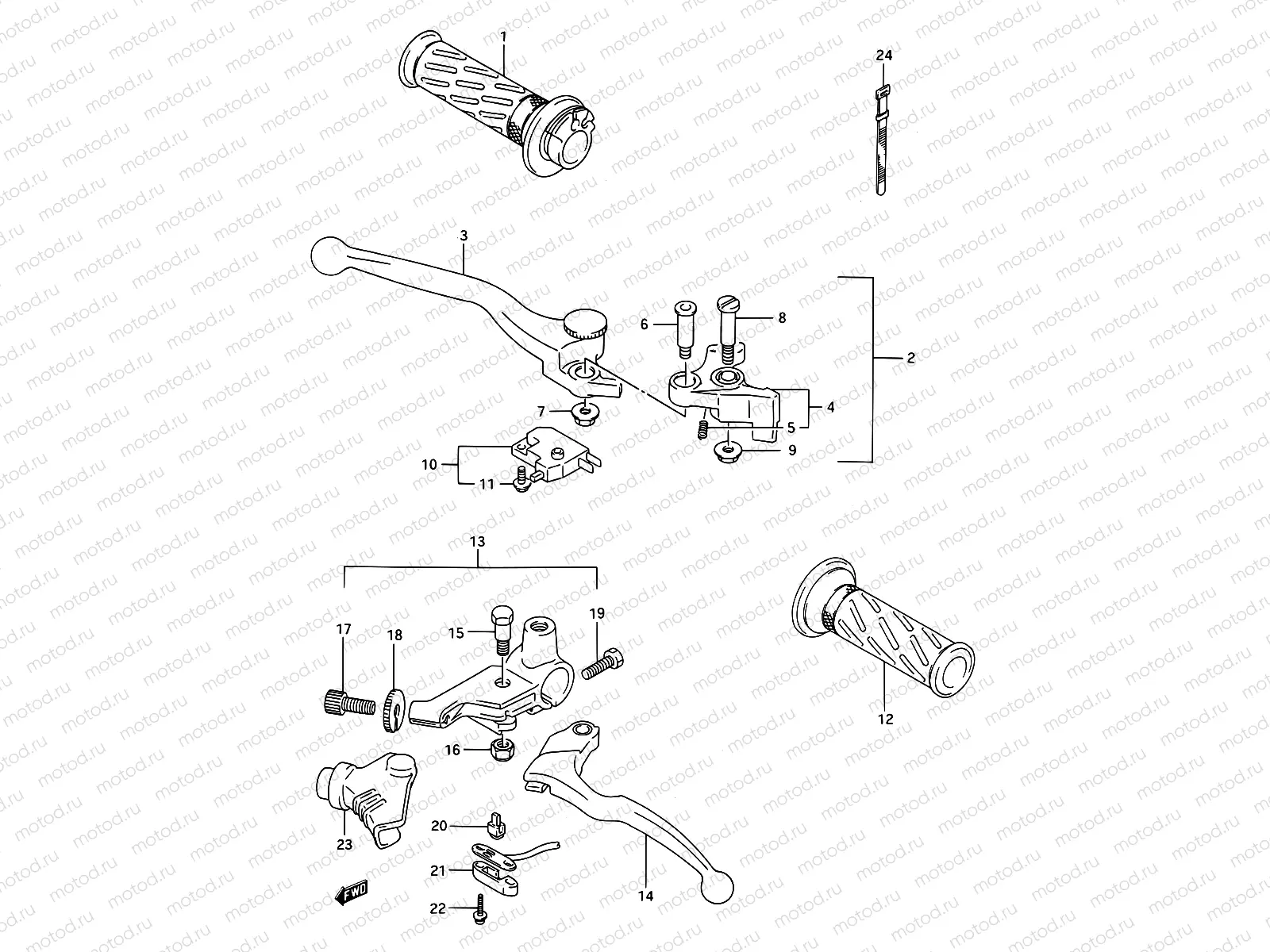 38A - HANDLE LEVER (MODEL L/M/N/P/R/S/T)