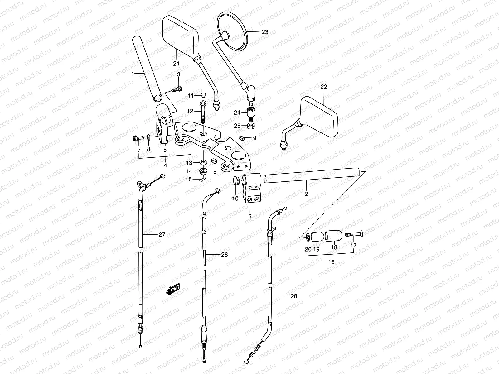 38A - HANDLEBAR (MODEL L/M/N/P)