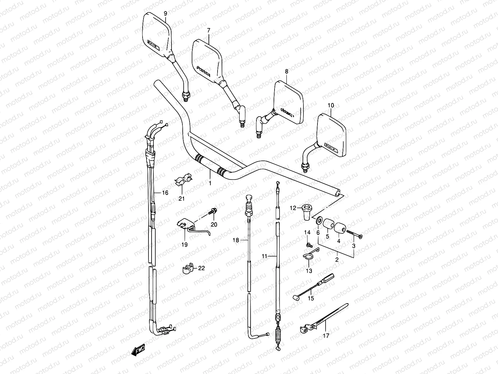 38A - HANDLEBAR (MODEL S)