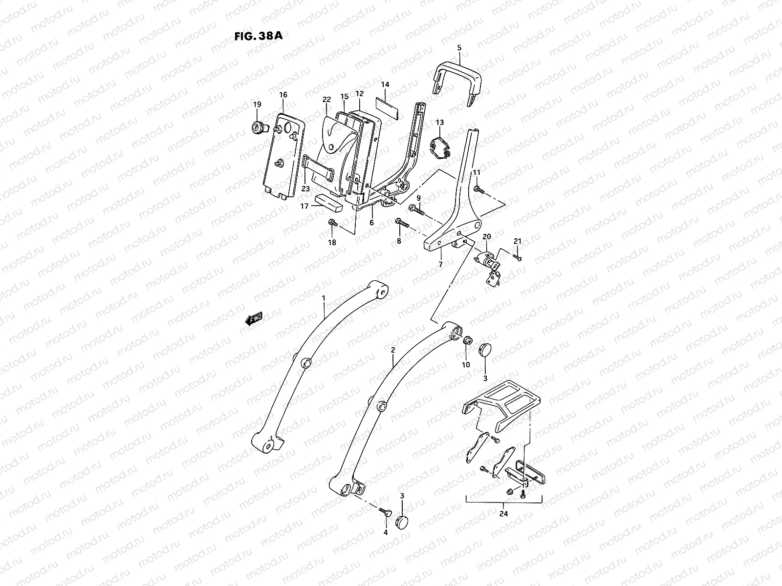 38A - PILLION RIDER HANDLE (MODEL S)