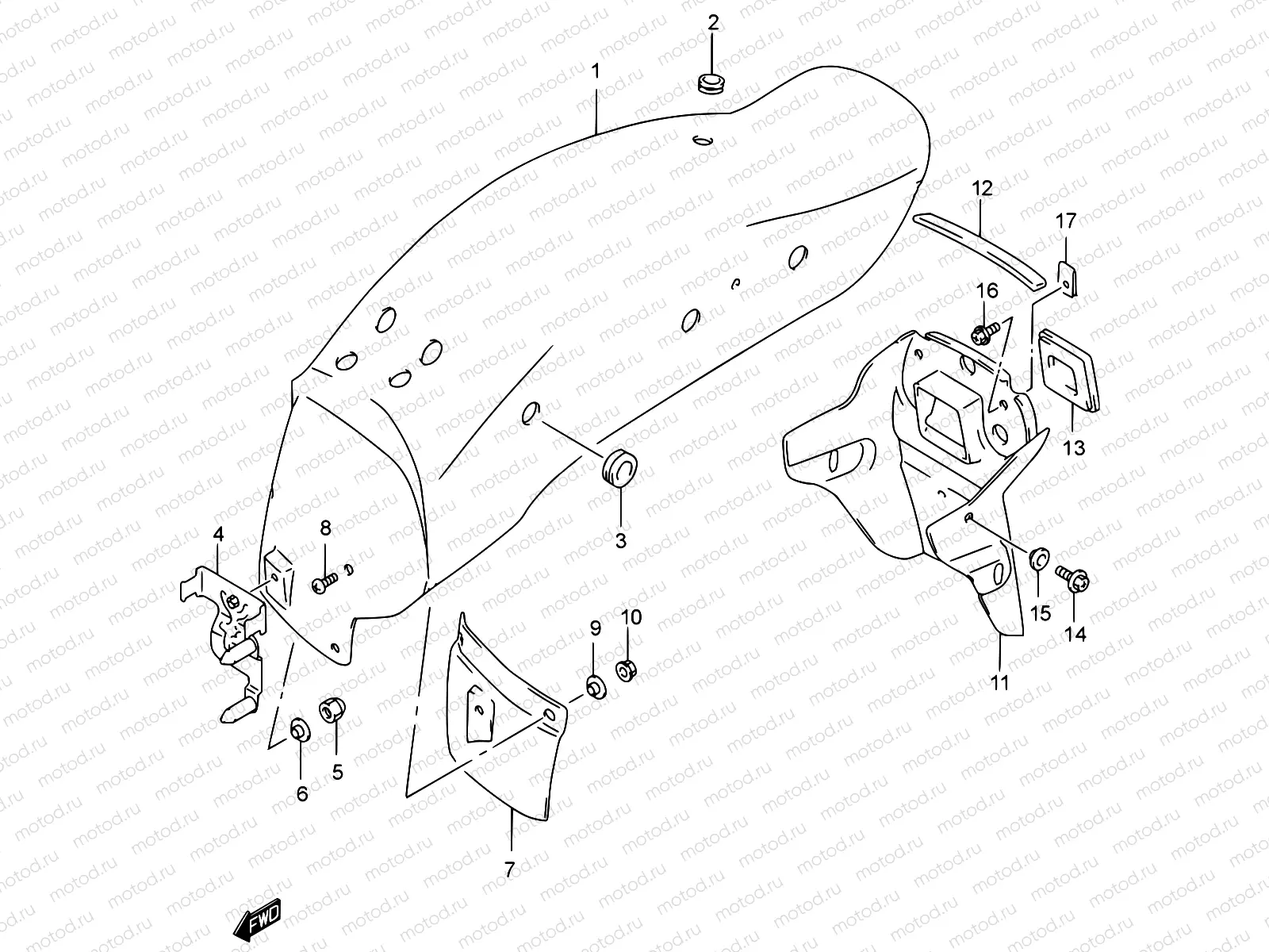 38A - REAR FENDER (MODEL K3)