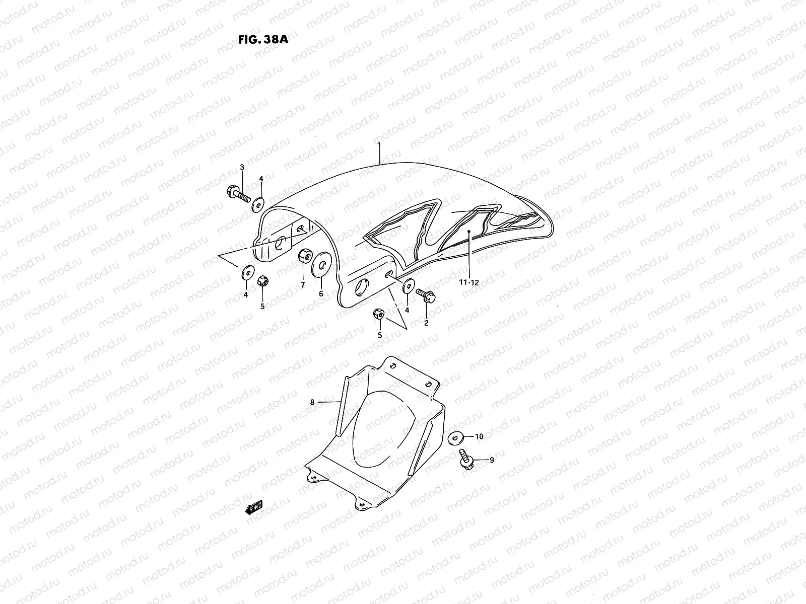 38A - REAR FENDER (MODEL N/P/R/S)
