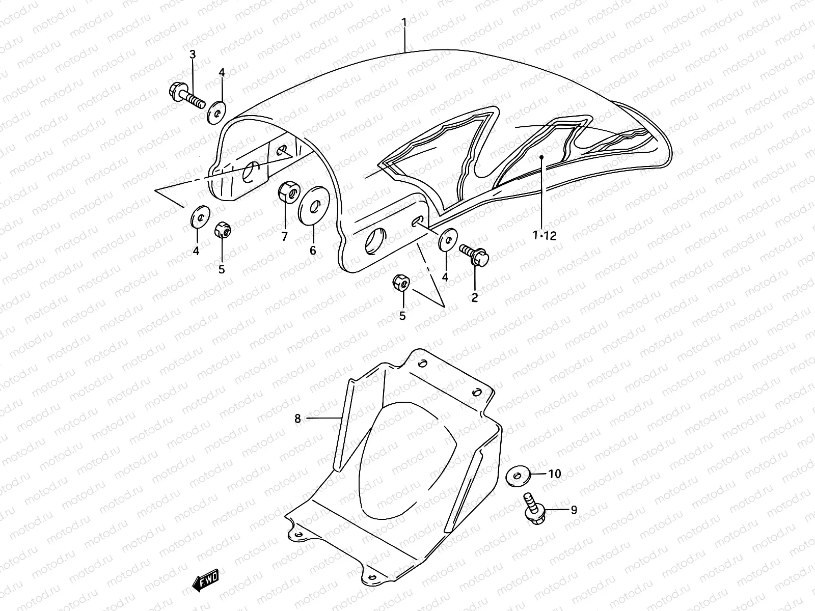 38A - REAR FENDER (MODEL N/P/R/S)