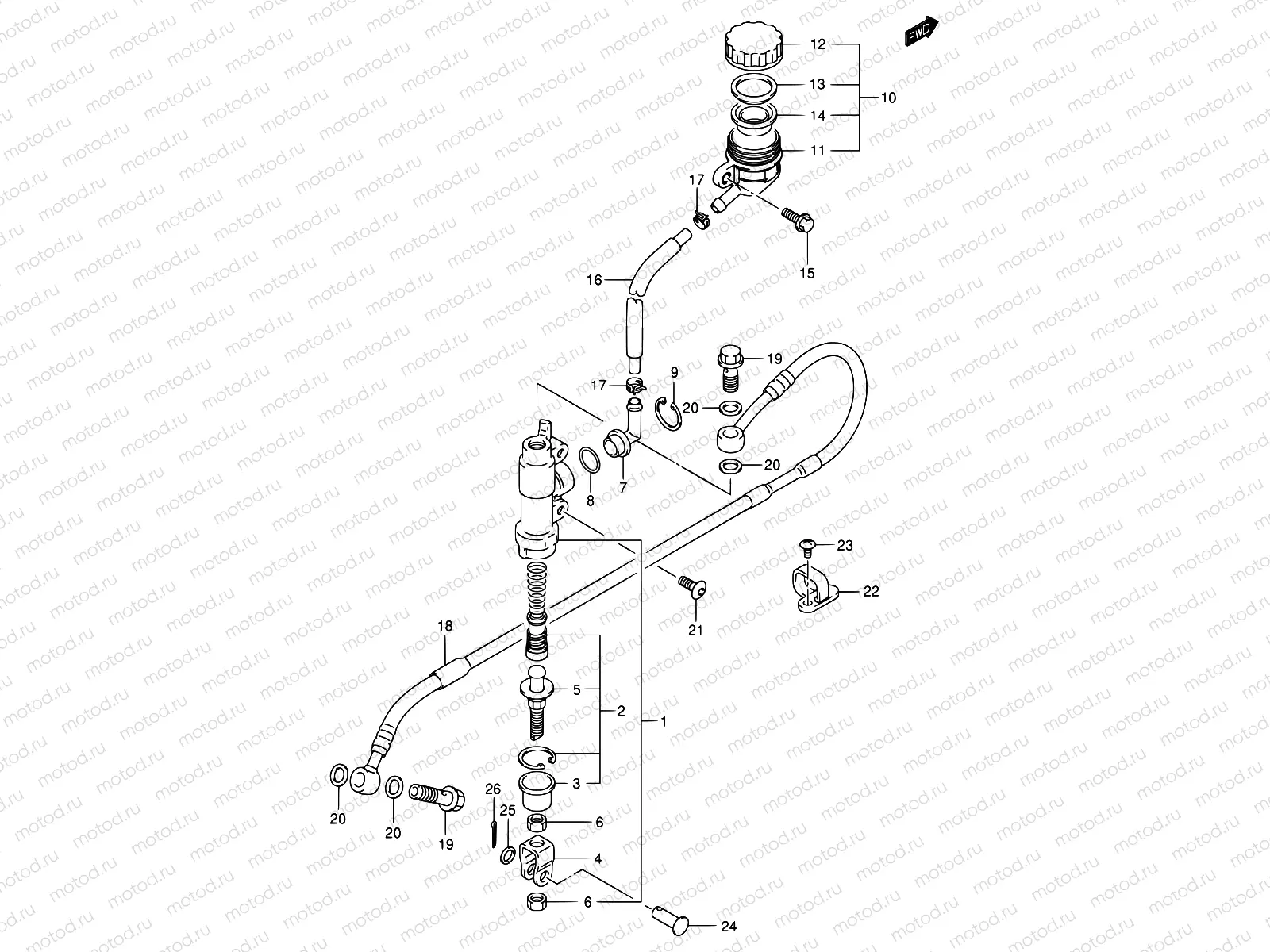 38A - REAR MASTER CYLINDER (MODEL K3)