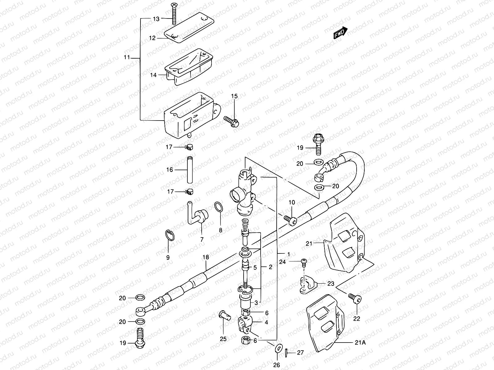 38A - REAR MASTER CYLINDER (MODEL V/W/X/Y)